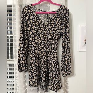 Black Floral Romper